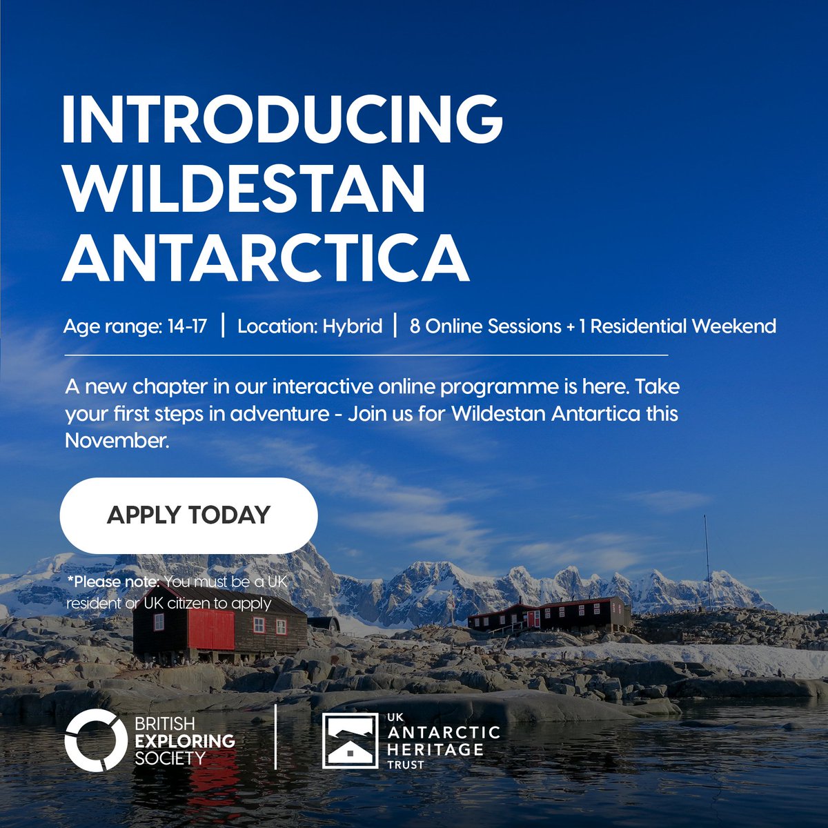 Introducing our brand new Wildestan Antarctica programme! Places are limited so spread the word - if you know someone aged 14-17 who's ready for their first steps in adventure, then don't let this opportunity pass them by... 🐧 britishexploring.org/expeditions/wi…