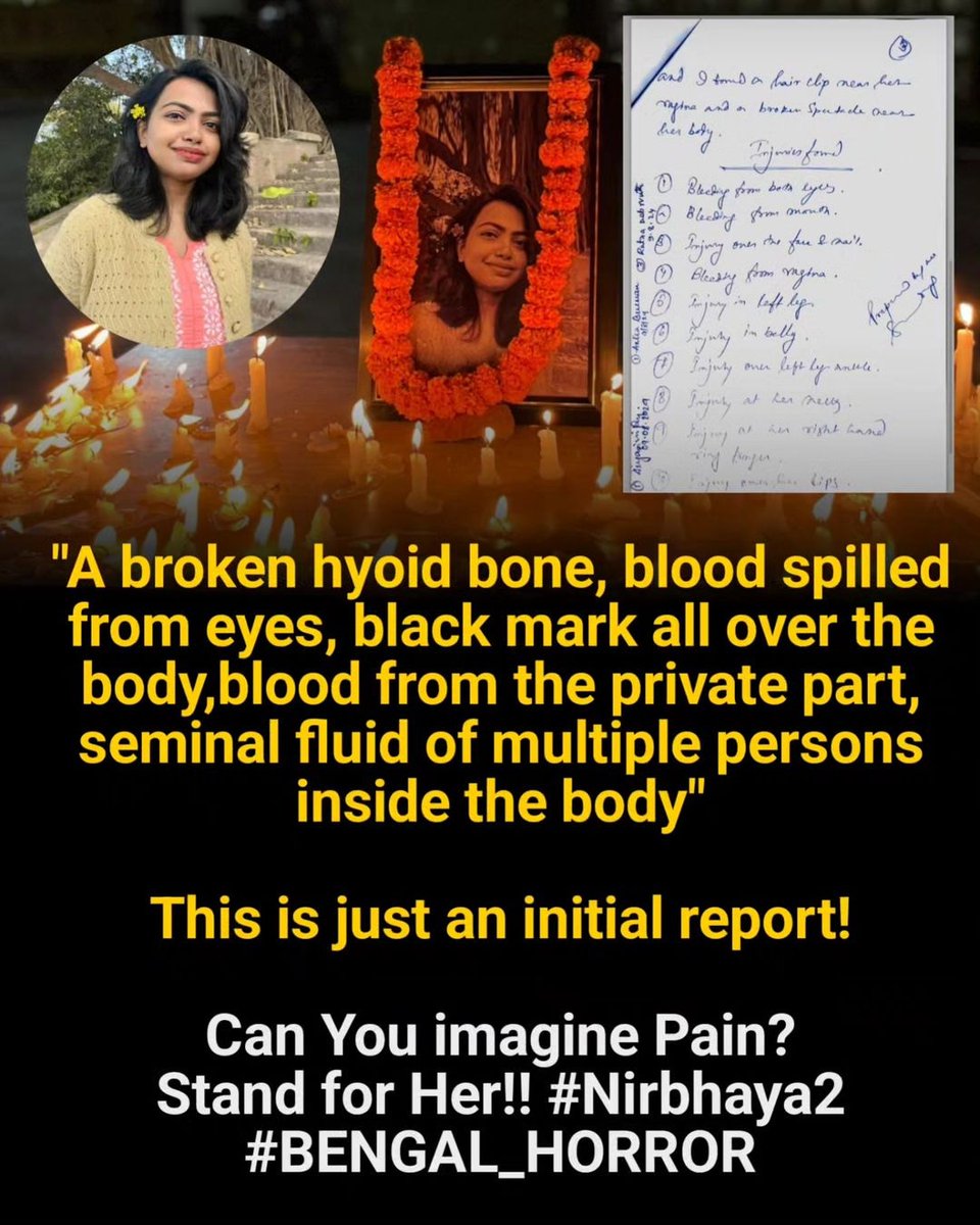 VpurainaR's tweet photo. Just imagine the pain she has gone through..😖😭😓

#BengalHoror #justiceformoumitadebnath #JusticeForRGKar #JusticeForMoumita https://t.co/hR4BS9VGdi