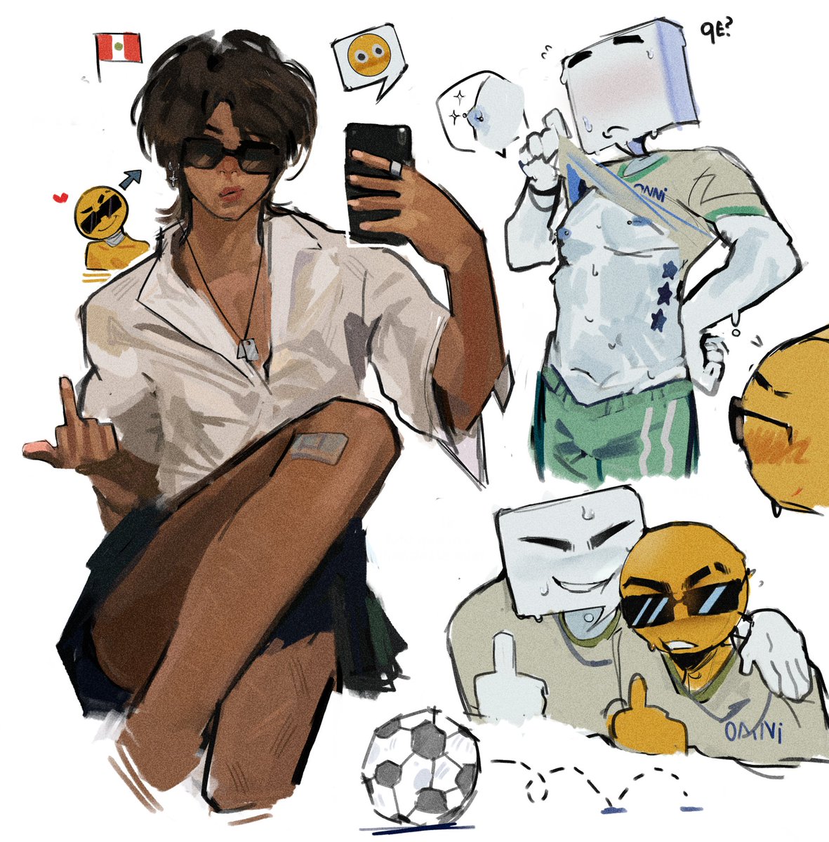 Doodles de los personajes del comic de Onni sebas Y Gab