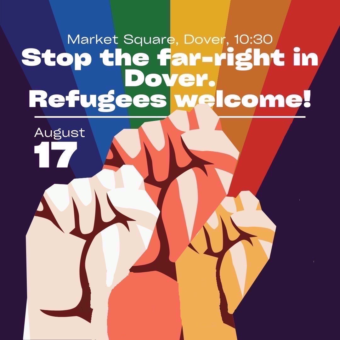 🚨 the far right repeatedly outnumber us in Dover. we can’t let this happen again on Saturday. Get in touch if you need a lift