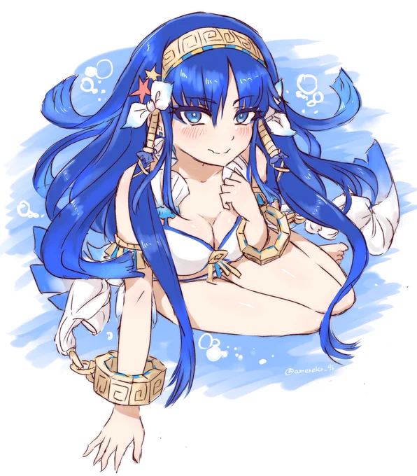 水着イシスが可愛すぎて 許せないから描いたわ  #パズドラ