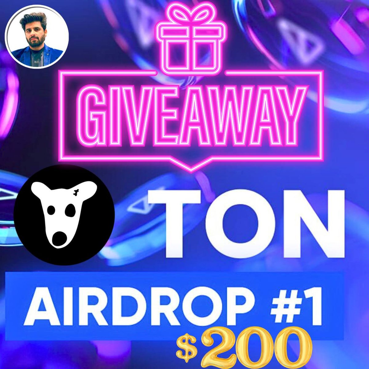 TON GIVEAWAY IS HERE  😃💸

▶️We are giving away $200 worth of TON to a minimum of 200 people for the upcoming DOGS listing

▶️Everyone will get 0.1 TON 

🗒️Steps to follow  👇👇

📌 Follow me on Twitter
📌 Like &amp; Repost this post
📌 Tag 3 friends in comment 
📌 Drop your TON