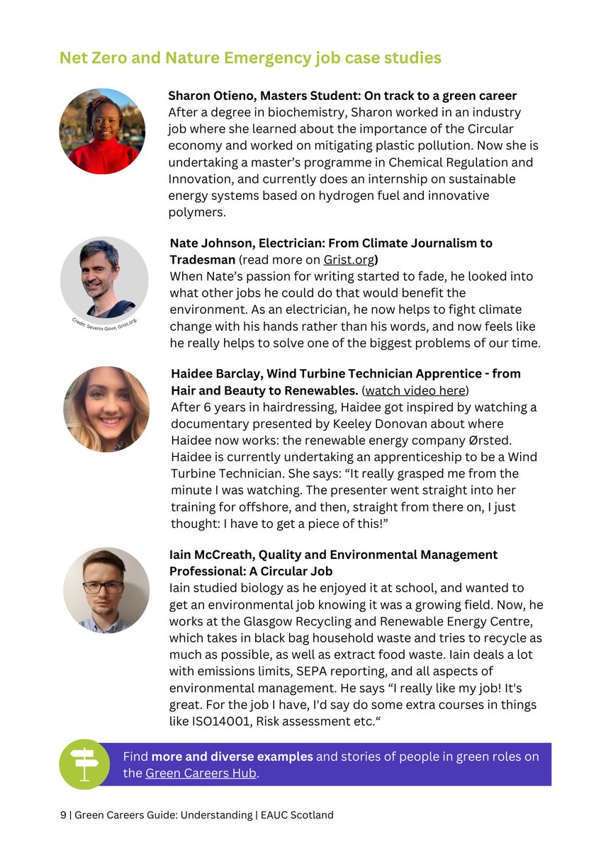 On #ResultsDay2024, a friendly reminder that there are lots of paths you can take into jobs that are good for you, and the planet! 💚 

Browse our Green Careers Guide to read how people have taken different routes into fulfilling jobs.    

eauc.org.uk/green_careers_…