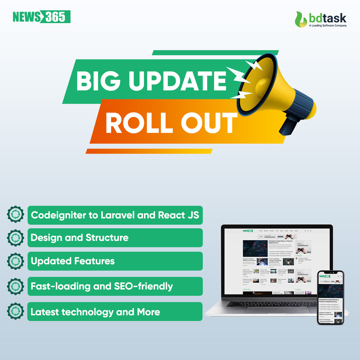 bdtask's tweet image. Big news, everyone!
News365 - News Portal Software is rolling out a major update to make your news experience even better.
Learn More: cutt.ly/news365
#News365 #NewspaperScript #NewsPortalSoftware #BigUpdate