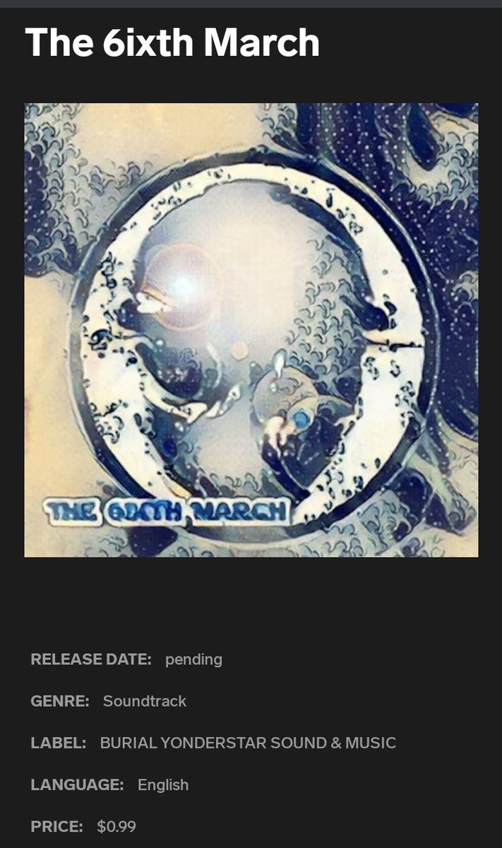 DornesGorte1's tweet photo. By a Harnessian of
Our Associative
Burial Yonderstar S&amp;M
Shall be Landfelled
📀#The6ixthMarch📀 with cover designed by
#CRADLERIVisualisations as a #Sovereign  #Starwars commemorative 2b offshored 2 #Opensea as an #NFT with #Music Distribution in various Medians by
@unitedmasters https://t.co/DtEJTwboBJ