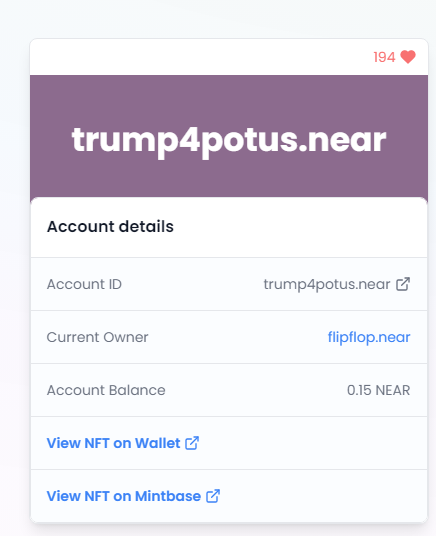 LinhSquared's tweet photo. Another cool thing you can do with NEAR accounts as NFTs - check this out.  Live @NameSkyApp, project from LNC Barrel @LearnNear https://t.co/BX6QXJeEo9