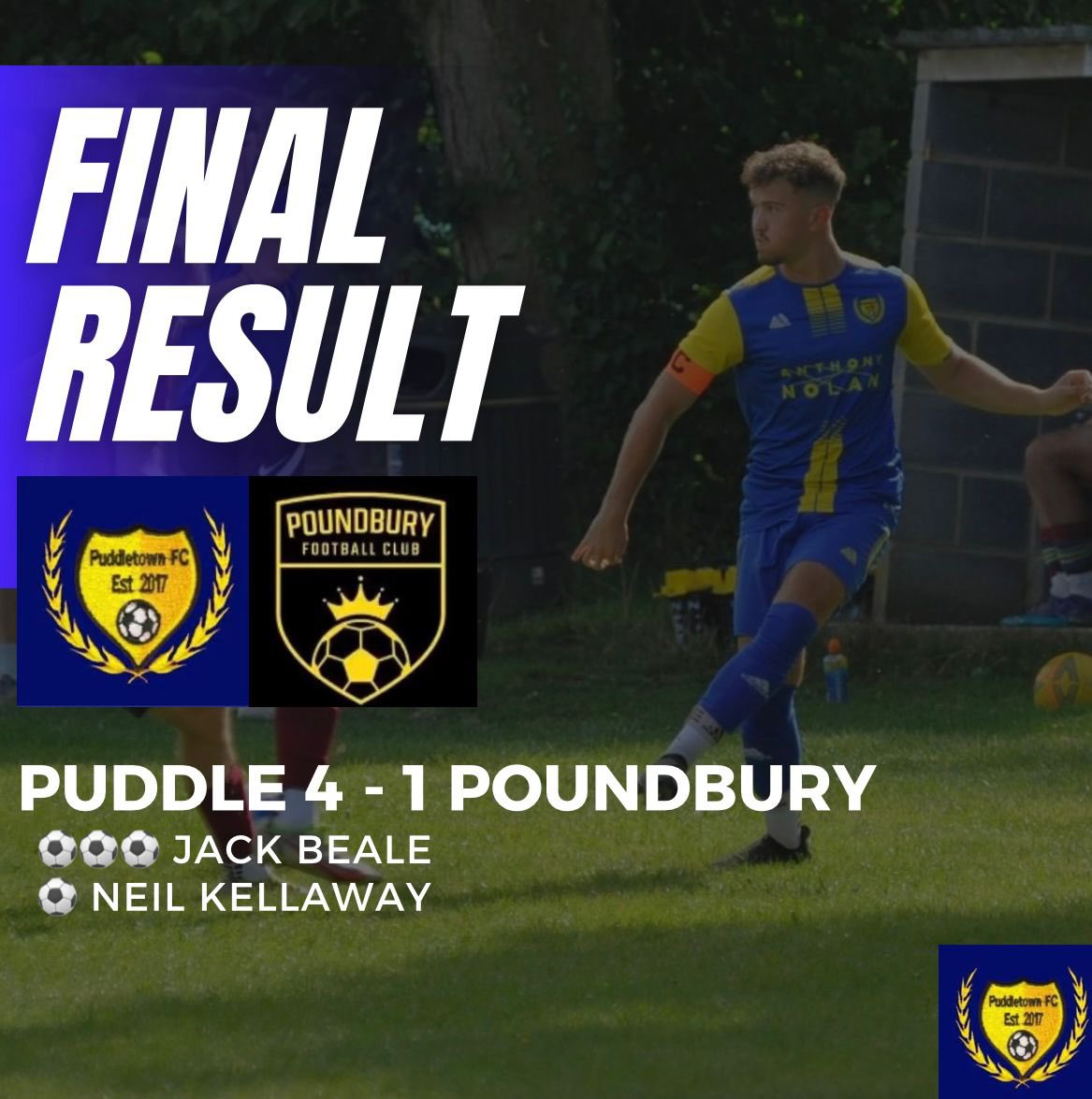 Puddletown_fc_'s tweet photo. Full time from last nights pre season run out against Poundbury FC 
Bealer hattrick and a Kellaway pen gave Puddle the win 💪🏻 https://t.co/L9puR06p2P