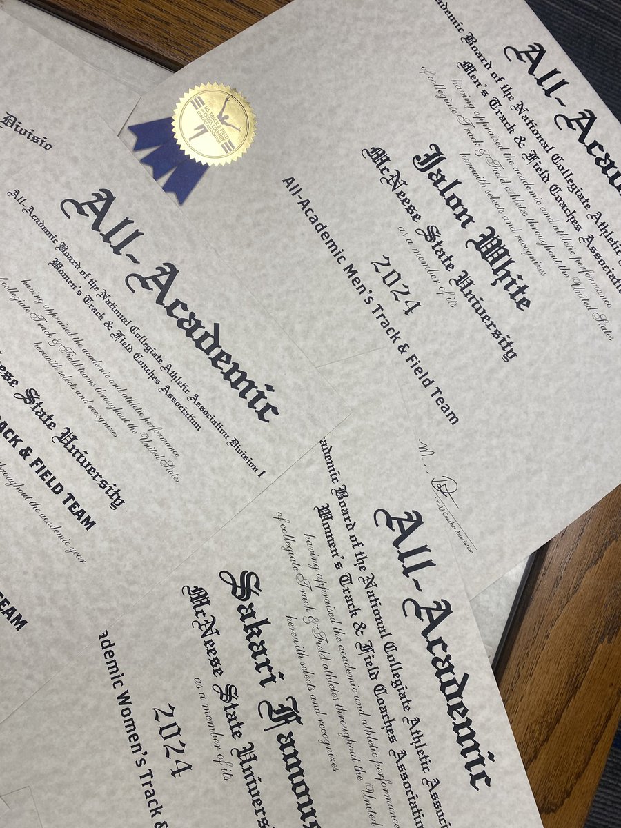 McNeeseTF_XC's tweet photo. Congrats to the @McNeeseTF_XC Cowgirls for earning USTFCCCA ALL-Academic Team Awards for the 15th year in a row. Also individually who earned ALL - Academic honors last spring J. White, H. Longino , M. Talley S. Famous K. Harrison M. Lee #mcneeseworkshere #geauxpokes https://t.co/Cs8eovgSqT