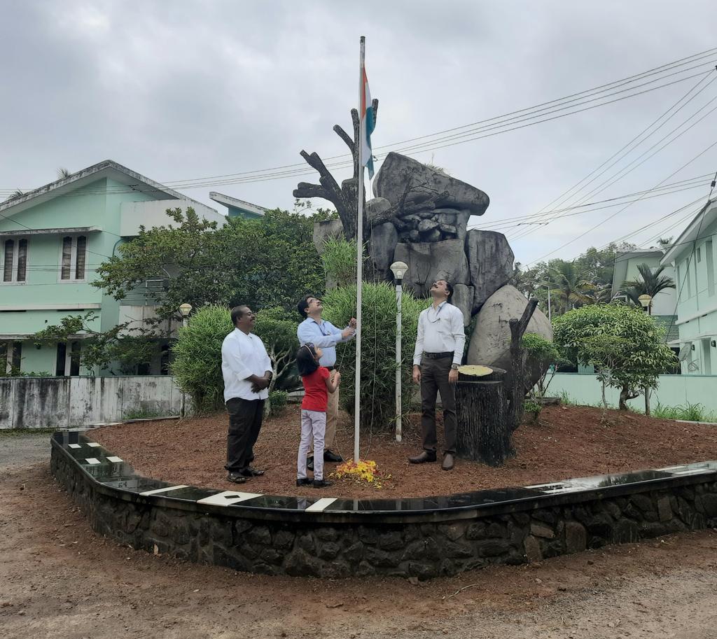 Flag hoisting at Emerald Meadows Villa Complex.