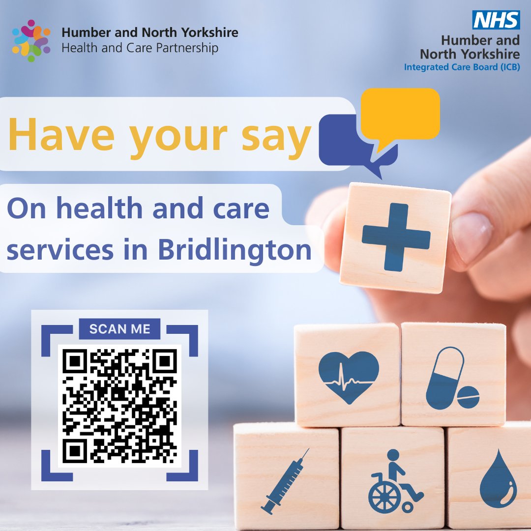 Are you a resident of Bridlington? There's still time to share your views of local health and care services by completing the survey below or scanning the QR code.

Your views will help inform and shape the town's future health and care strategy.
 
bit.ly/bridlingtonhea…