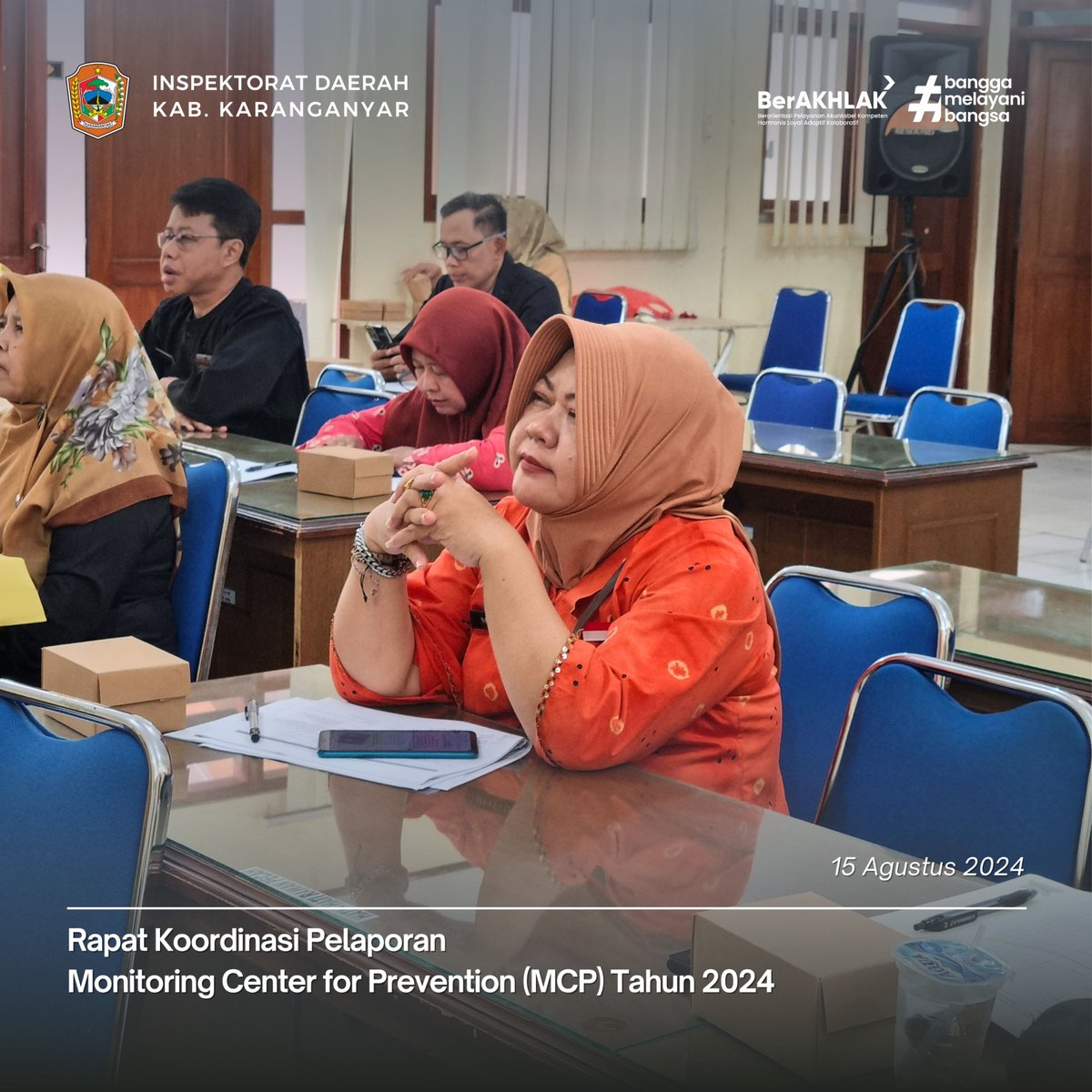 inspekdakra's tweet image. Kamis, 15 Agustus 2024, kami menyelenggarakan Rapat Koordinasi Pelaporan Monitoring Center for Prevention (MCP) di Inspektorat Daerah. MCP dari KPK RI ini membantu Pemda memantau kinerja dan mencegah korupsi. Bersama, kita perkuat integritas dan efisiensi layanan publik. #MCP2024