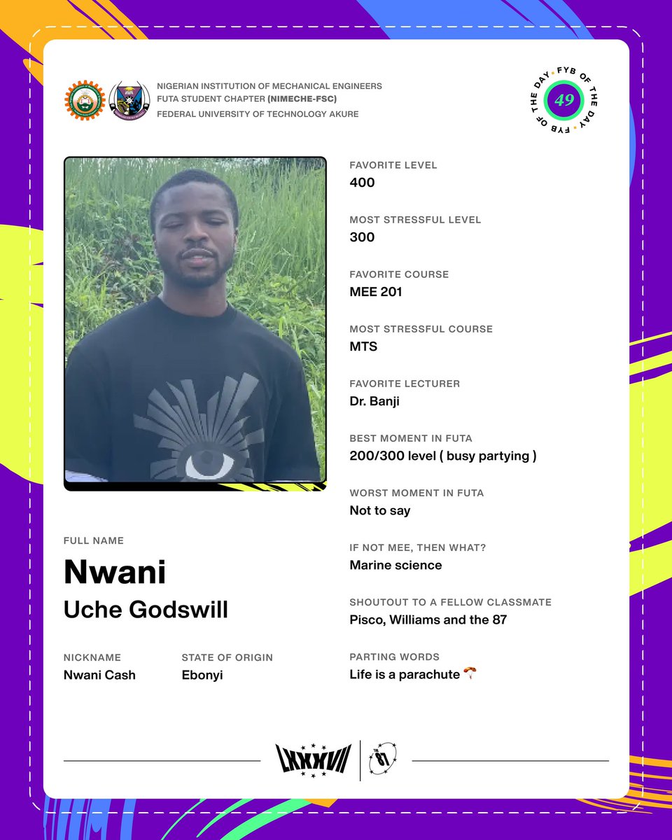meeclass23's tweet photo. Meet Nwani Uche (Nwani-cash), a shining star of #The87! Don't let his tough look fool you, he's got a heart of gold! Always lending a helping hand & now rocking a new hairdo. Thanks for your kindness & contributions, Uche! #meeclass23 #fyboftheday #futaclass23 https://t.co/mnvmzD00G3