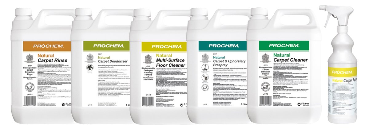 The Prochem Natural Range: high performance, environmentally safe products with the latest eco surfactant formulations 🍃

Carpet cleaners, presprays, deodorisers, spotters. With polymer encapsulation technology, biodegradable and phosphate-free options: prochem.co.uk/product-catego…