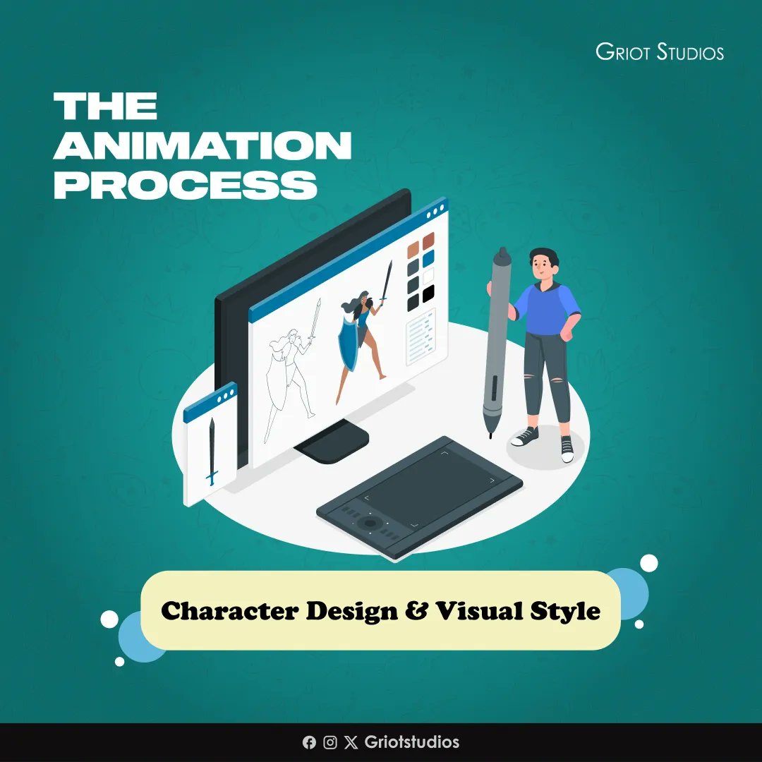 GriotStudios's tweet photo. This is the stage to bring your characters to life! Sketches and designs are created here to define how your story will look.
Want to know what comes next after Character Design? Stay tuned for our next post!
#animationprocess #animation #gsstories #gsanimation #griotsudios https://t.co/YTSHbLTlPt
