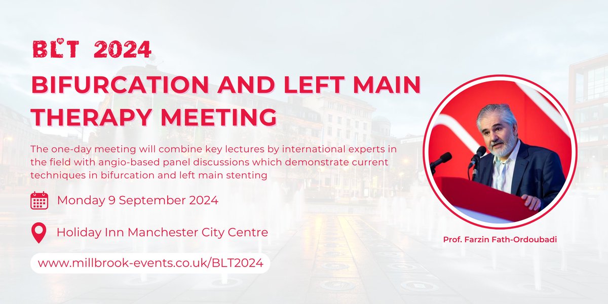 Millbrook Medical Conferences (@millbrookmed) on Twitter photo 👇Bifurcation and Left Main Therapy Meeting👇
📅Monday 9 Sept
📍Holiday Inn Manchester City Centre
✅5 CPD credits
🧑⚕️Faculty includes <a href="/ford1102/">Farzin Ordoubadi</a> <a href="/sanjaysastry/">Robodoc</a> <a href="/ClintMaart/">ClintMaart</a> <a href="/MuruguVee/">Murugapathy Veerasamy</a> <a href="/StuartWatkins9/">Stuart Watkins</a> <a href="/K_DeSilva/">Kalpa De Silva</a> <a href="/kristelDr15/">Dr Kristel Longman 💙 🇬🇧🇧🇸</a>
Register for the #BLTCourse: millbrook-events.co.uk/event/BLT2024/… 👇Bifurcation and Left Main Therapy Meeting👇
📅Monday 9 Sept
📍Holiday Inn Manchester City Centre
✅5 CPD credits
🧑⚕️Faculty includes <a href="/ford1102/">Farzin Ordoubadi</a> <a href="/sanjaysastry/">Robodoc</a> <a href="/ClintMaart/">ClintMaart</a> <a href="/MuruguVee/">Murugapathy Veerasamy</a> <a href="/StuartWatkins9/">Stuart Watkins</a> <a href="/K_DeSilva/">Kalpa De Silva</a> <a href="/kristelDr15/">Dr Kristel Longman 💙 🇬🇧🇧🇸</a>
Register for the #BLTCourse: millbrook-events.co.uk/event/BLT2024/…