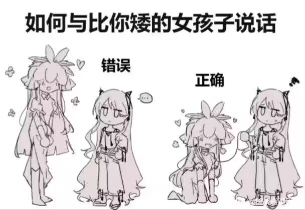 教狗狗们一个秘籍，如何跟比你矮的女孩子对话，学会了要在下面回复学会了哦～