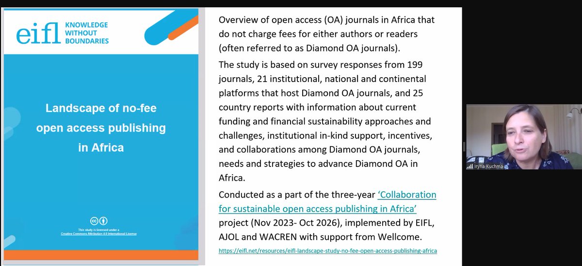 lessormore4's tweet photo. @EIFLnet @UbuntuNet @AfricArxiv @openscicomm More than 100 participants attending @UbuntuNet @AfricArxiv @openscicomm webinar. @irynakuchma's presentation of @EIFL's report ‘Landscape of No-Fee #OpenAccess Publishing in #Africa’ https://t.co/Pph57V53xJ is followed by country case studies #DiamondOA https://t.co/kQajbJagXq