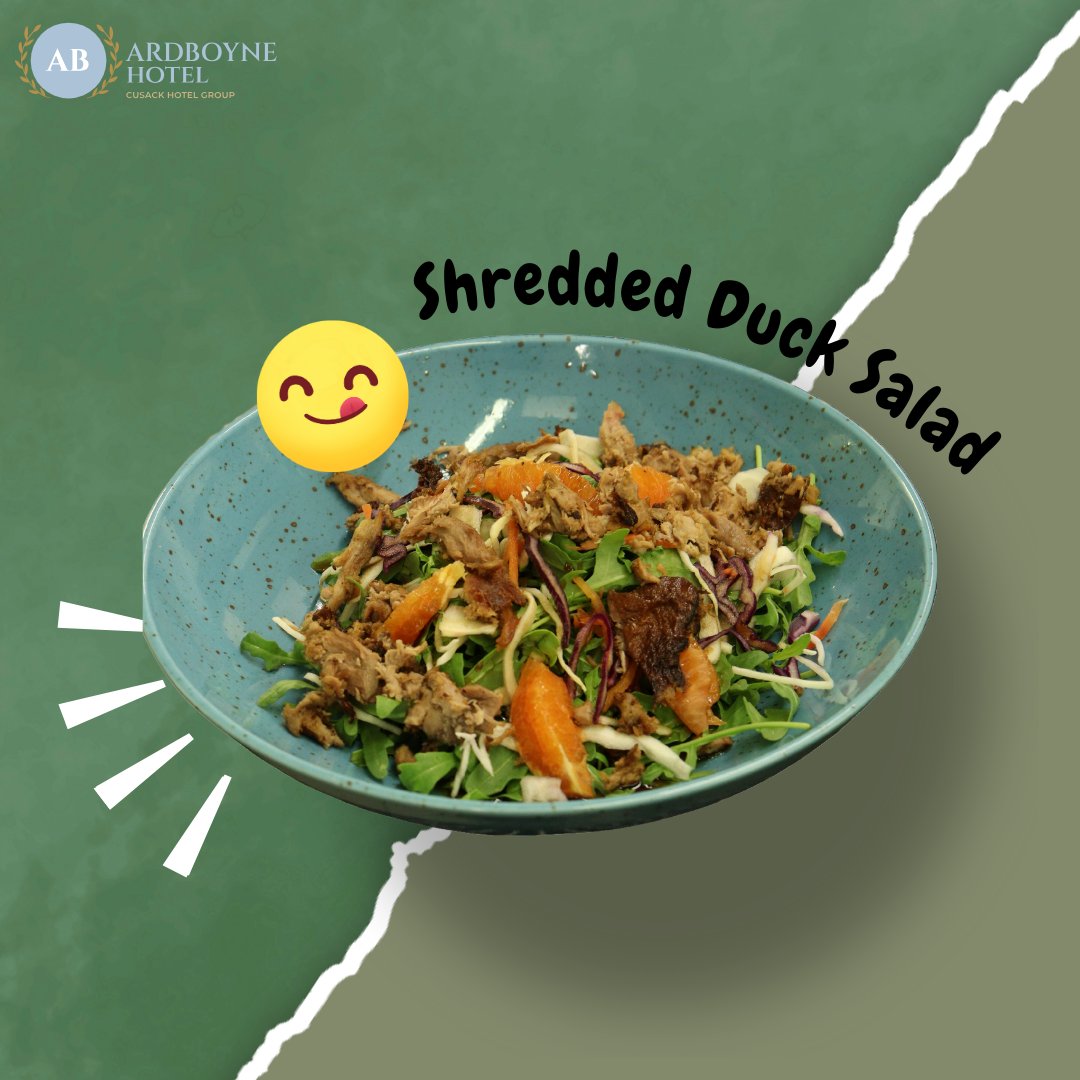 Shredded Duck Salad

A Vibrant Mix of Rocket, Blood Orange Segments, Asian Slaw, &amp; Honey and Balsamic Dressing, topped with Succulent Shredded Duck

Book your table: bit.ly/33pbGV8