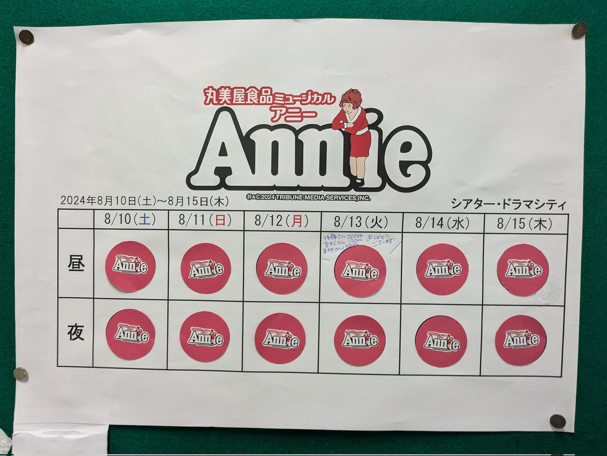 アニー 名古屋公演チケット2枚 アニー 名古屋公演チケット2枚