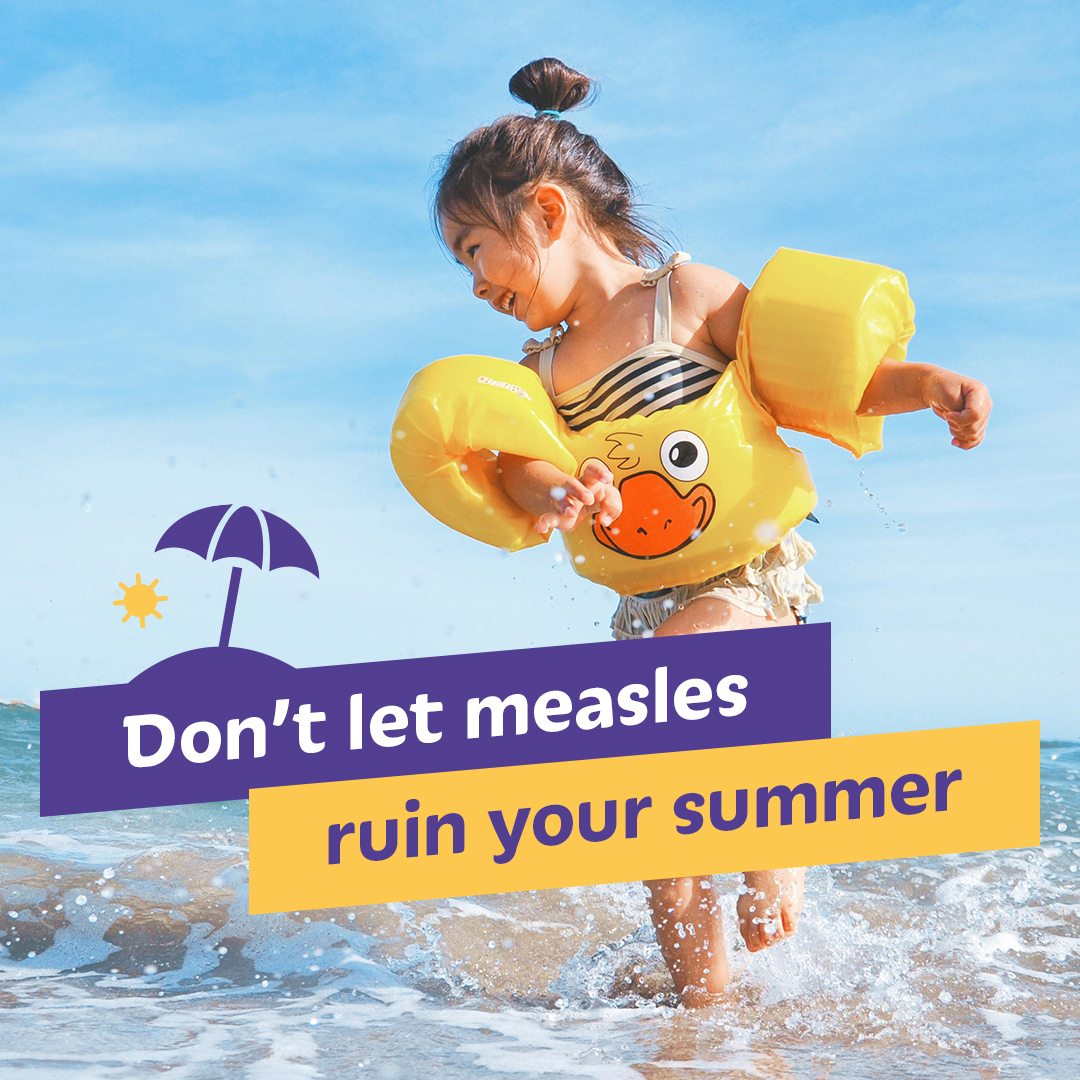 Don’t let measles ruin your summer. Measles is circulating across the UK so make sure your child is protected. 

Check they have had two doses of the MMR vaccination to protect them and others from serious illness. More here orlo.uk/W6YrZ