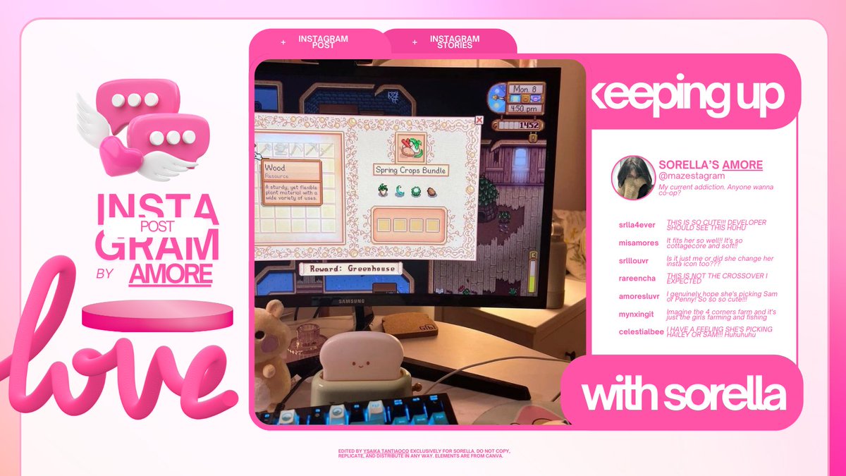 ㅤ

꒰ #AMORE ꒱┇IG POST UPDATE ✧
𓏲࣪  😔✋️ I'm a Sam girlie all day
everyday, and I ain't ashamed.

ㅤ