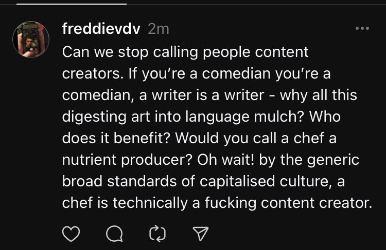 Freddie van der Velde (@freddievanderve) on Twitter photo Fuck character limits, here’s a screenshot of my threads post Fuck character limits, here’s a screenshot of my threads post