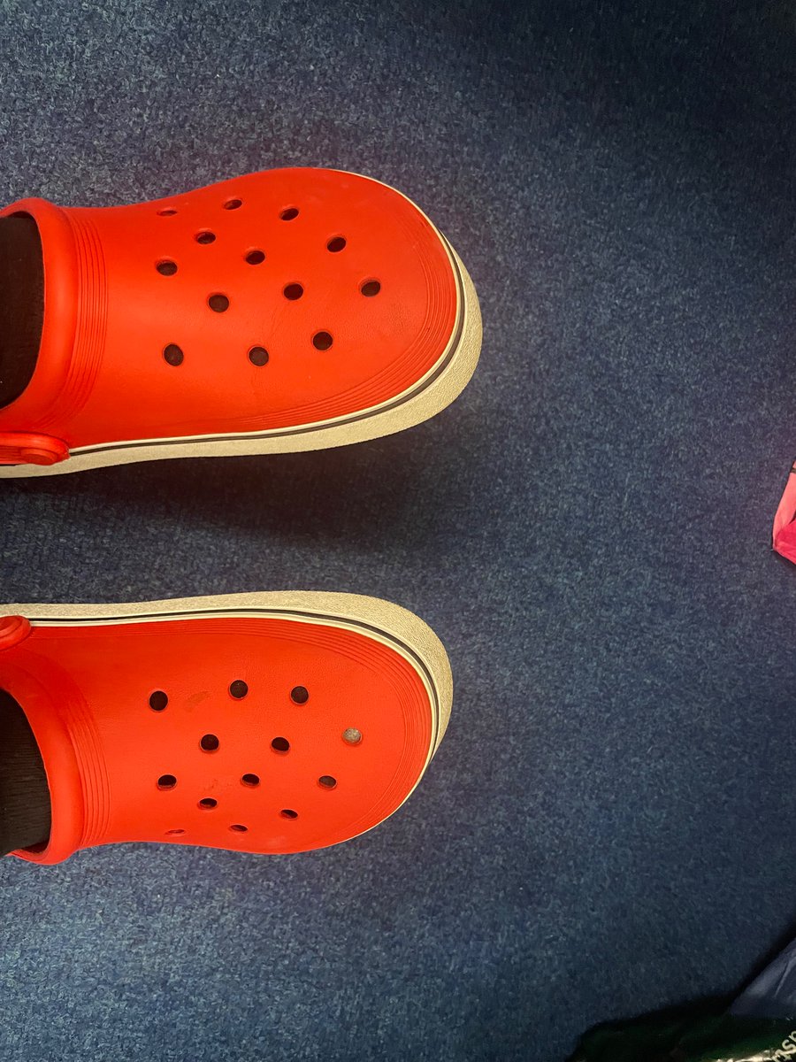 Big thank you to my lovely colleague <a href="/pamela_manley/">pamela manley</a> who brought me in some fabulous crocs to wear as I have a fractured toe 🥰