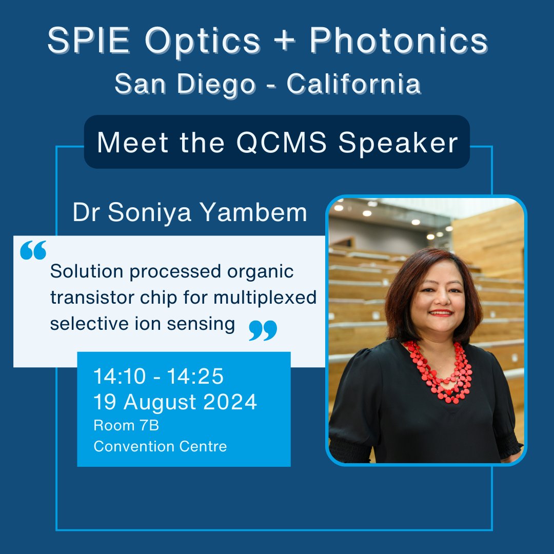 QUTmaterials (@qutmaterials) on Twitter photo 🤝Opportunity to meet!
QCMS researcher <a href="/DrSoniyaYambem/">Soniya Yambem</a> to present at @SPIE Optics+Photonics 2024 in San Diego.
🔎 More about Soniya:
📸 bit.ly/4dl0Ocr
📜 Program: bit.ly/4dtMP48
#SPIEOpticsPhotonics #QUTmaterials #QUTresearch #materialsscience 🤝Opportunity to meet!
QCMS researcher <a href="/DrSoniyaYambem/">Soniya Yambem</a> to present at @SPIE Optics+Photonics 2024 in San Diego.
🔎 More about Soniya:
📸 bit.ly/4dl0Ocr
📜 Program: bit.ly/4dtMP48
#SPIEOpticsPhotonics #QUTmaterials #QUTresearch #materialsscience
