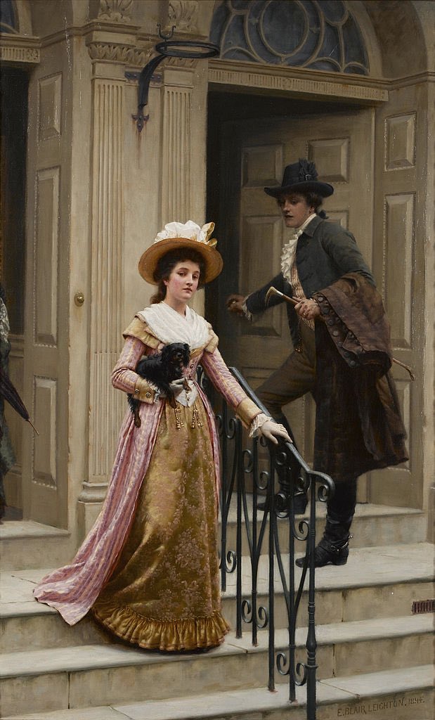 “Mi vecino de al lado” es una obra del pintor británico Edmund Blair Leighton creada en 1894.