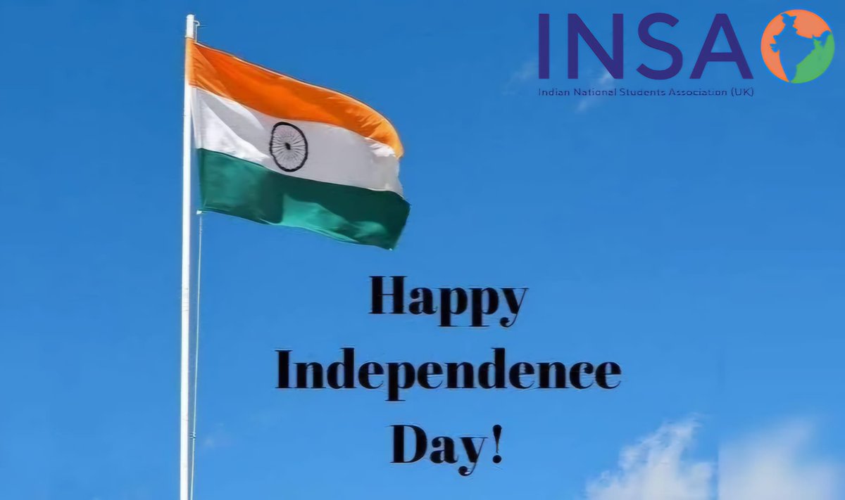 🌟Happy 78th #IndependenceDay, India! 🇮🇳 As we celebrate the rich heritage and remarkable growth of our nation, INSA honors the vibrant spirit of Indian students in the UK. Together, we're building bridges between 2 great nations and contributing to a brighter future. #IndiaAt78