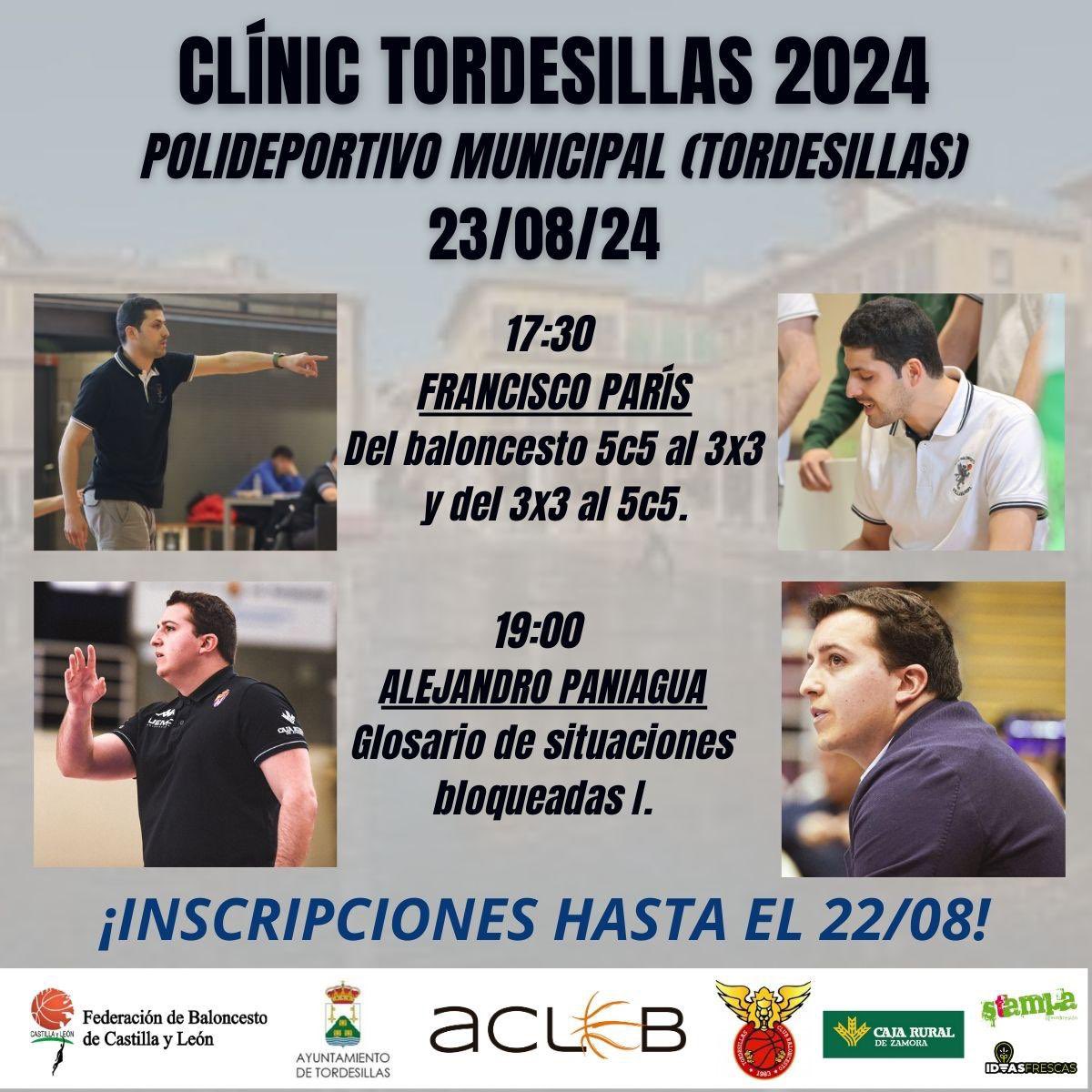 📝 FORMACIÓN 📝

Clínic Tordesillas 2024

Otro año más lanzamos la actividad junto a <a href="/FBCyL/">FBCyL</a> <a href="/TordesillasAyto/">Comunicación Ayuntamiento de Tordesillas</a> y CB Tordesillas.

Contaremos con Francisco París (<a href="/FParisPariente/">Francisco París</a>) y Alejandro Paniagua (<a href="/HuracanPani/">Alejandro Paniagua</a>).

📆 23/08/24
✅ docs.google.com/forms/d/e/1FAI…

#FormaciónACLEB