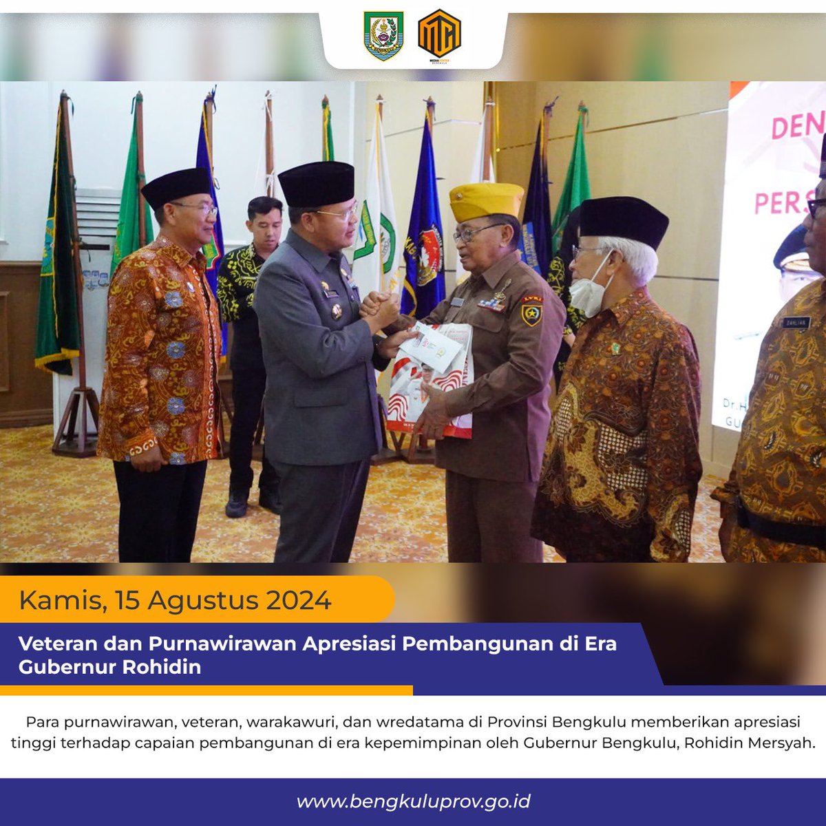 mediacenterBKL's tweet photo. Veteran dan Purnawirawan Apresiasi Pembangunan di Era Gubernur Rohidin.

#bengkulumaju #bengkulusejahtera #bengkuluhebat https://t.co/cnRpwe4wWd