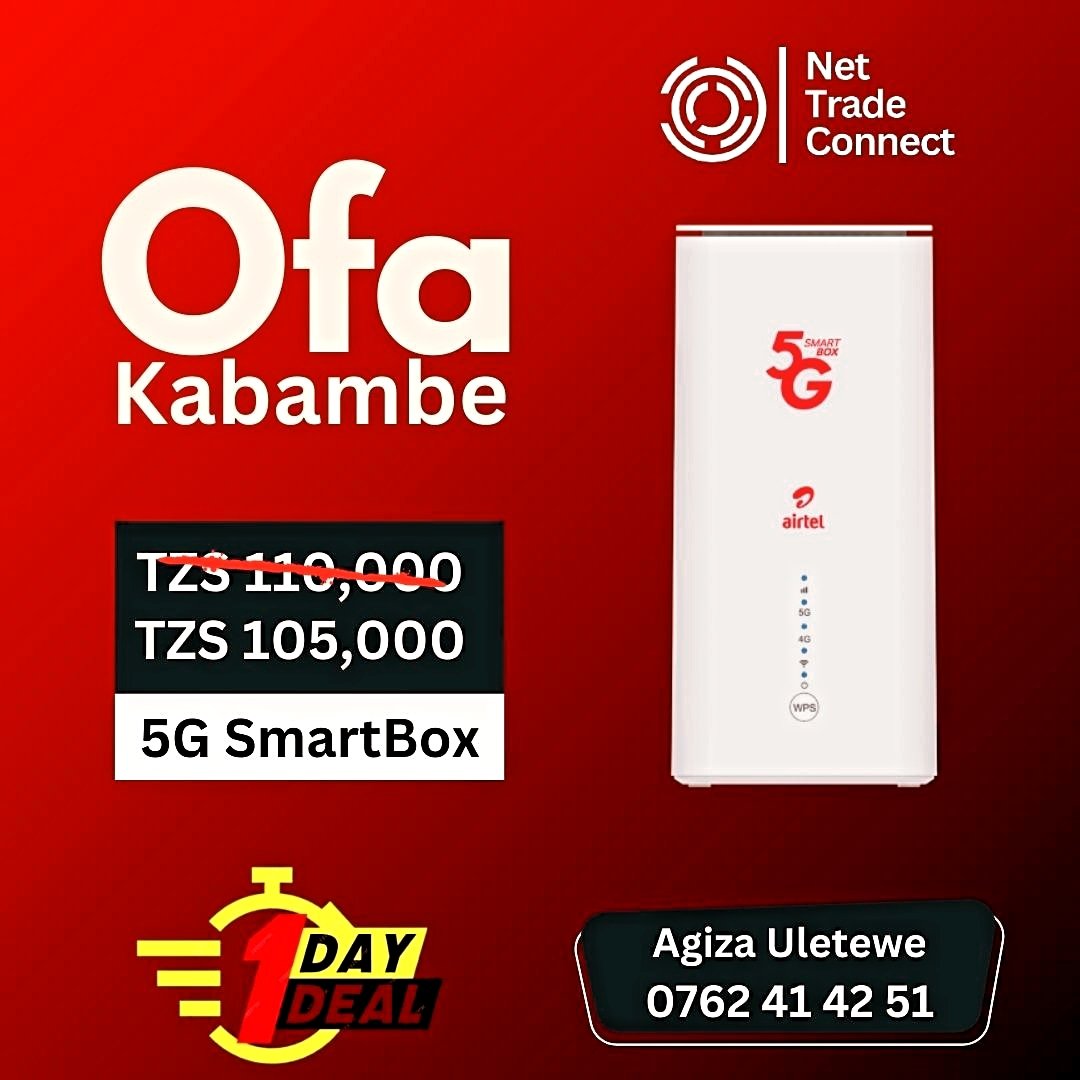NetTradeConnect's tweet photo. UNLIMITED INTERNET

Subscription: Tsh 110,000/= per Month 

Connection Fees: FREE

BENEFITS
1. Speed Up to 30Mbps
2. Portable
3. Support up to 64 users
4. Free UPS (power Backup)
5. Free Ethernet Cable

REQUIREMENTS
1.  NIDA
2. TIN

📞 https://t.co/XxXMJmL4iP https://t.co/RoXGA9c1hL