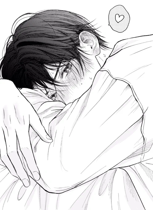 黒髪照れ顔 