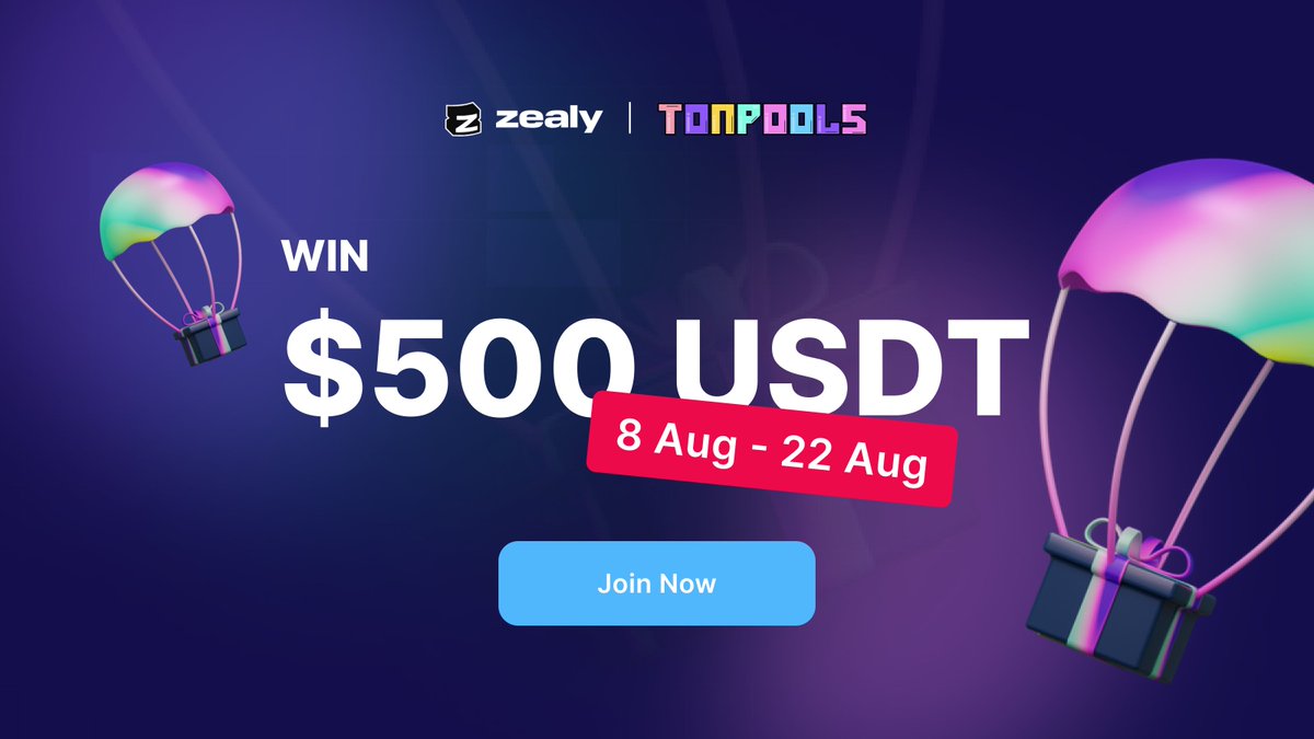TonPools_Com's tweet photo. Only 1 week left to win big in our Zealy quest! โณ The competition is heating up, so don't miss out!
Complete challenges, invite friends, and climb the leaderboard for a chance to win a share of $500 USDT! ๐ฐ
Join now: https://t.co/bqDvKZewoe
#TonPools #Zealy #Giveaway https://t.co/UPPWpvVe5v