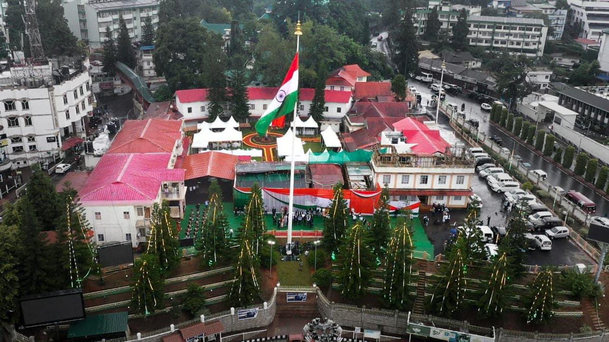 SangmaConrad's tweet photo. Our pride as Indians lies in our flag, our identity. I am elated to hoist the Tricolour, which will stand 100 feet high, installed at the Administrative Building of the Old Meghalaya Assembly in Police Bazar, Shillong. https://t.co/Hcz93UmExi