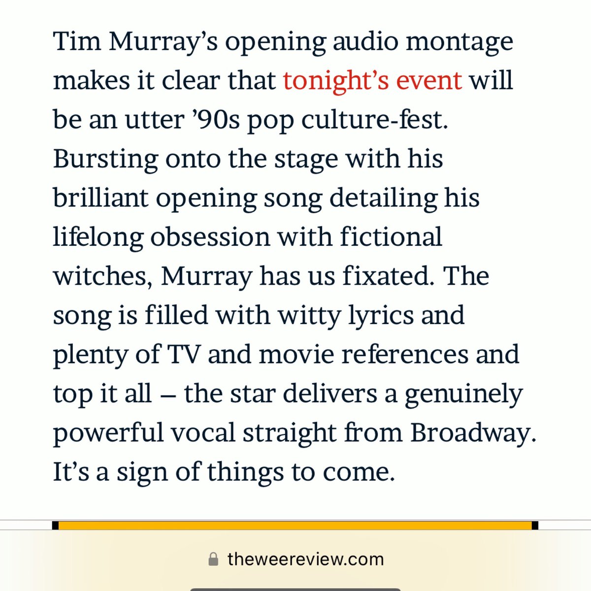 TMurray2006's tweet photo. Reviews for Tim Murray is Witches! 😭 💚 4 shows left at #edfringe https://t.co/b5d2Wl8nIx