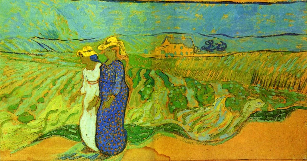 Two Women Crossing the Fields, 1890