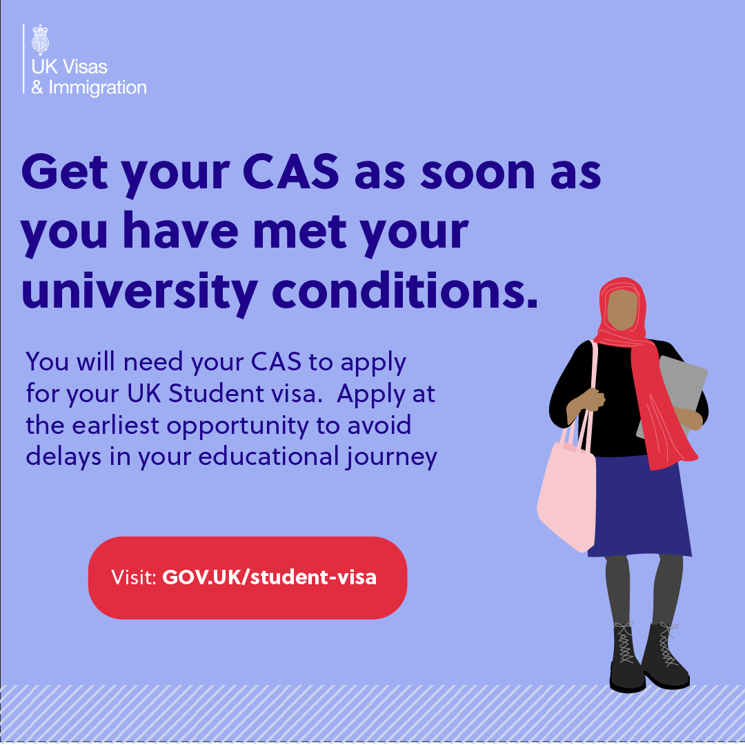 As soon as you have your Confirmation of Acceptance for Studies (CAS ...