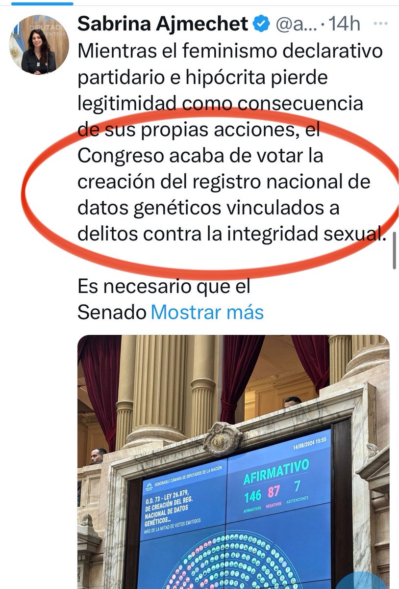 icevainillaice's tweet photo. Hola Sabrina.
El Registro Nacional de Dstos Genéticos para Delitos contra la Integridad Sexual fue creado en 2013 bajo la presidencia de CFK. 
Ayer modificaron la ley, pero no crearon nada.
No sé si lo ignoras o lo usas políticamente.
Pero estás mintiendo. https://t.co/R4i31j1DNu