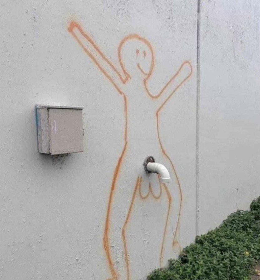 Sandford_Police's tweet photo. #Banksy has adorned an external wall of the Sandford Police HQ https://t.co/8vIOXL4e5s