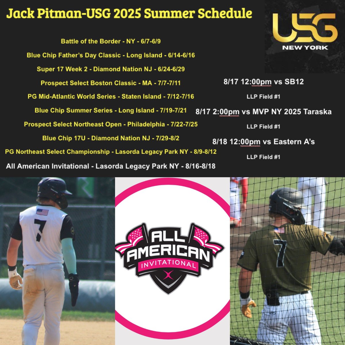 Jack Pitman (@jack_pitman2025) on Twitter photo Last tournament of the summer season. Really excited to finish strong at the LLP All American Invitational. <a href="/CoachSorgie/">Cam Sorgie</a> <a href="/RJ_Going/">RJ Going</a> <a href="/USG_Baseball/">Unleashed Sports Group</a> <a href="/lasordalegacy/">Lasorda Legacy Park</a> Last tournament of the summer season. Really excited to finish strong at the LLP All American Invitational. <a href="/CoachSorgie/">Cam Sorgie</a> <a href="/RJ_Going/">RJ Going</a> <a href="/USG_Baseball/">Unleashed Sports Group</a> <a href="/lasordalegacy/">Lasorda Legacy Park</a>