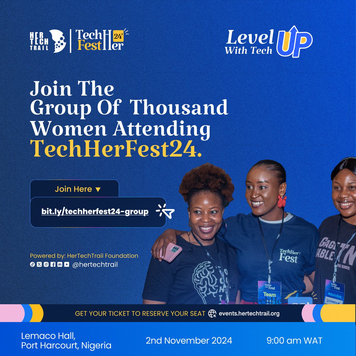 🎉 join thousands of women in tech and digital business coming to the biggest and most exciting gathering for women in tech and business 🎉

👉🏼While we count down to #TechHerFest24 we’ve set up a super fun group where you can connect, laugh, and network with like-minded ladies.