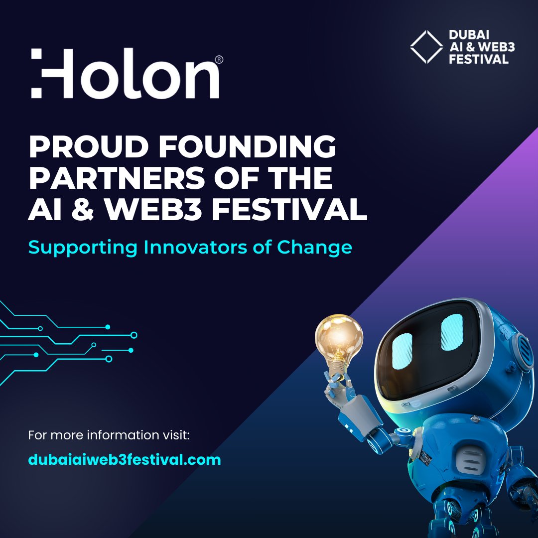 GlobalHolon's tweet image. Are you ready for the Dubai AI &amp;amp; Web3 Festival? 🚀🌐

Together we look forward to driving innovation and sustainability while fostering groundbreaking advancements in AI and Web3 technologies.

For more information, visit: dubaiaiweb3festival.com

#Holon #AIWeb3Festival
