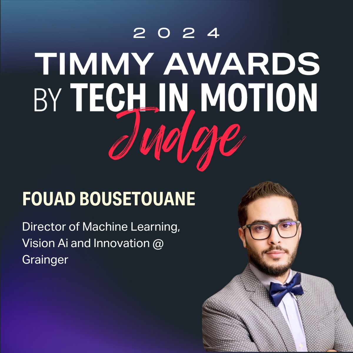 Tech_in_Motion's tweet photo. 🌟 Thrilled to announce Dr. Fouad Bousetouane, Director of ML at W.W. Grainger, as a judge for the 2024 #TimmyAwards Best Tech Work Culture! With top AI accolades, his expertise will be key! 
https://t.co/Eme8Wmozw7...

#TechInMotion #Tech #TechAwards #TechCommunity https://t.co/qpvc7Rtp7P