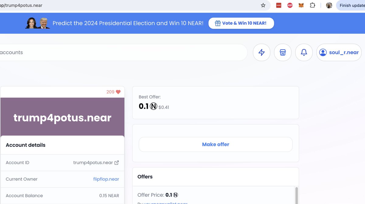 Mikhail A Pokidko (@s0ul_r) on Twitter photo Another cool thing you can do with NEAR accounts as NFTs - check this out.ย Live <a href="/NameSkyApp/">NameSky | NEAR account marketplace</a>, project from LNC Barrel <a href="/LearnNear/">Learn NEAR Club | (L)Earn๐บ</a> Another cool thing you can do with NEAR accounts as NFTs - check this out.ย Live <a href="/NameSkyApp/">NameSky | NEAR account marketplace</a>, project from LNC Barrel <a href="/LearnNear/">Learn NEAR Club | (L)Earn๐บ</a>