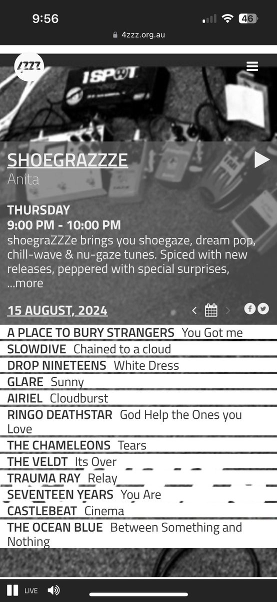 shoegraZZZe (@shoegrazzze) on Twitter photo A fantastic festival w/ some great bands <a href="/LEVITATION/">LEVITATION</a>
<a href="/APTBS/">APTBS</a> <a href="/slowdiveband/">Slowdive</a> <a href="/drop_nineteens/">Drop Nineteens Official</a> #glare @airielmusic <a href="/RingoDeathstarr/">Ringo Deathstarr</a> <a href="/ChameleonsBand/">The Chameleons</a> <a href="/VeldtThe/">TheVeldt</a> <a href="/trauma_ray/">trauma ray</a>
For those who will miss it - this is for you, w/ a few extras #seventeenyearsband <a href="/theoceanblue/">THE OCEAN BLUE</a> <a href="/castlebeat/">CASTLEBEAT</a> 💥 A fantastic festival w/ some great bands <a href="/LEVITATION/">LEVITATION</a>
<a href="/APTBS/">APTBS</a> <a href="/slowdiveband/">Slowdive</a> <a href="/drop_nineteens/">Drop Nineteens Official</a> #glare @airielmusic <a href="/RingoDeathstarr/">Ringo Deathstarr</a> <a href="/ChameleonsBand/">The Chameleons</a> <a href="/VeldtThe/">TheVeldt</a> <a href="/trauma_ray/">trauma ray</a>
For those who will miss it - this is for you, w/ a few extras #seventeenyearsband <a href="/theoceanblue/">THE OCEAN BLUE</a> <a href="/castlebeat/">CASTLEBEAT</a> 💥