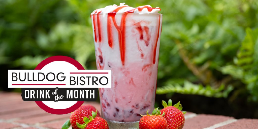 georgiacenter's tweet photo. The dog days of summer are no match for a refreshing Strawberry Coconut Cooler bursting with strawberry flavor with a hint of vanilla and topped with whipped cream.
Stop by our Bulldog Bistro today, and don't miss this deliciously refreshing drink!
#Yummy #DOTM #GACenter https://t.co/OBw2EtjQir