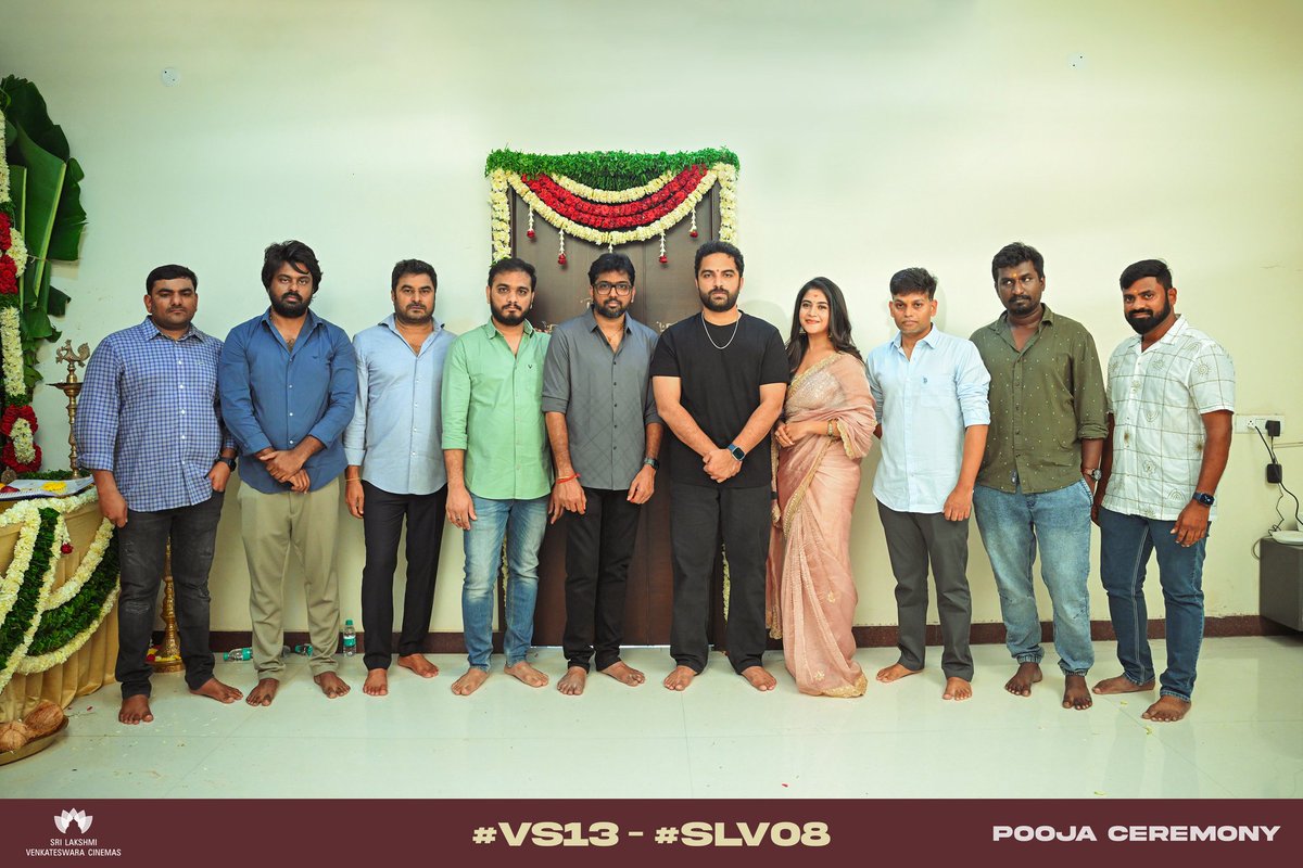 TeluguMovieBuzz's tweet photo. #VS13 - @SLVCinemasOffl Production No.8 begins with an auspicious pooja ceremony ✨
⭐ing MASS KA DAS VishwakSenActor #Sampaada❤
Written and directed by #SreedharGanta
Shoot begins soon!
@sudhakarcheruk5 @innamuri8888 @AJANEESHB @kishorkumardop #VishwakSen https://t.co/Bg0173pmzE
