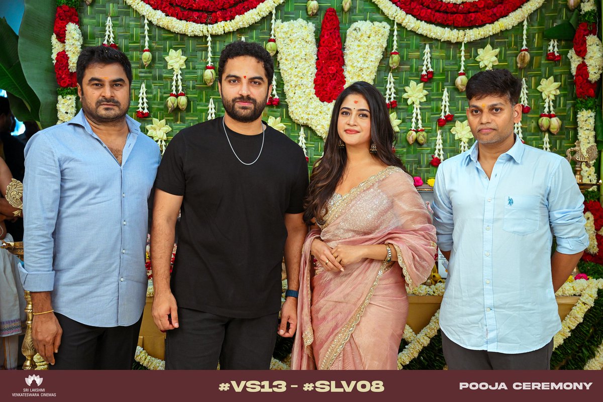 TeluguMovieBuzz's tweet photo. #VS13 - @SLVCinemasOffl Production No.8 begins with an auspicious pooja ceremony ✨
⭐ing MASS KA DAS VishwakSenActor #Sampaada❤
Written and directed by #SreedharGanta
Shoot begins soon!
@sudhakarcheruk5 @innamuri8888 @AJANEESHB @kishorkumardop #VishwakSen https://t.co/Bg0173pmzE
